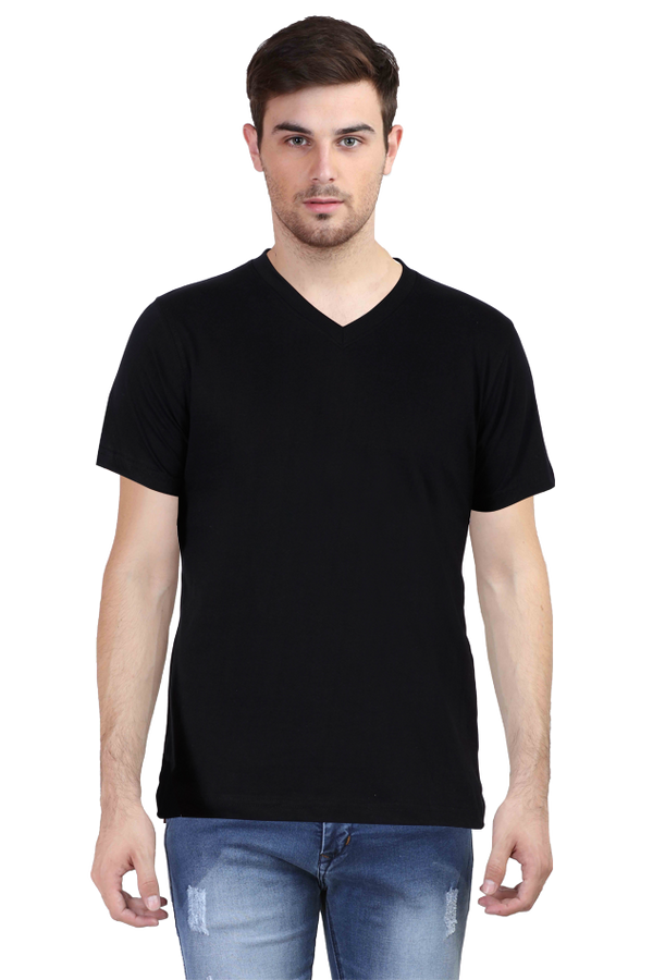 Vneck Half Sleeve Black for Men