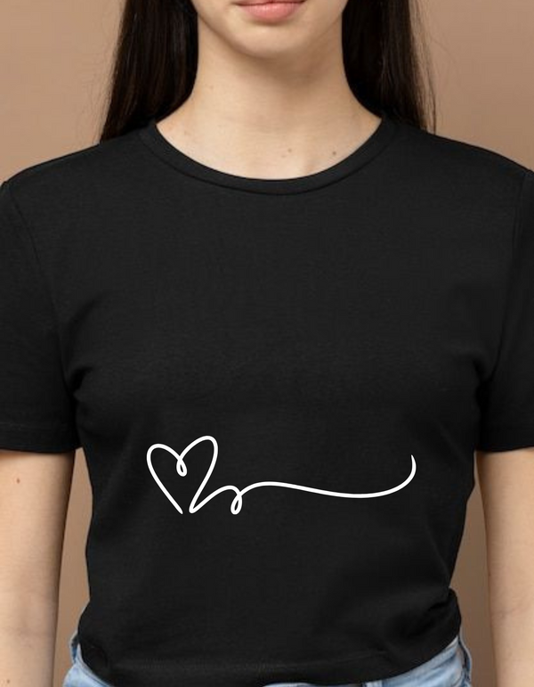 Half Sleeves T-shirt Round Neck Black for women