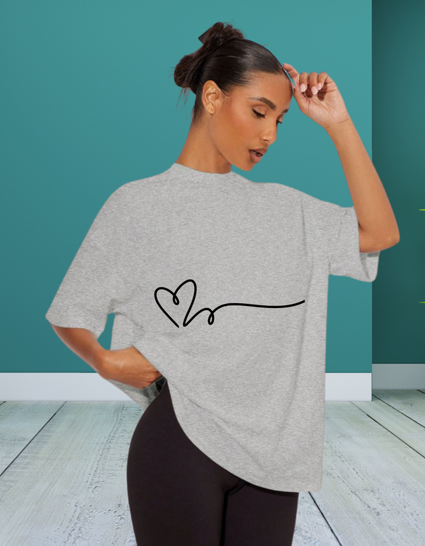 Half Sleeves T-shirt Round Neck Grey for women