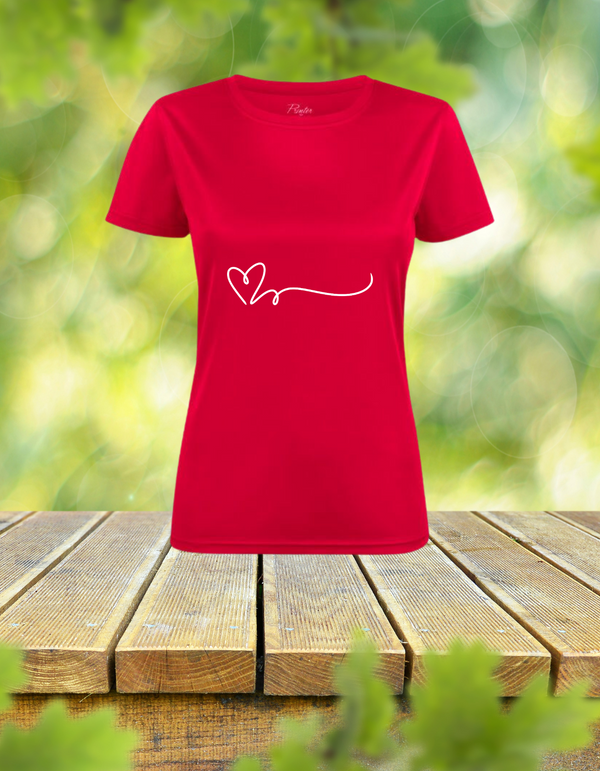 Half Sleeves T-shirt Round Neck Red for women