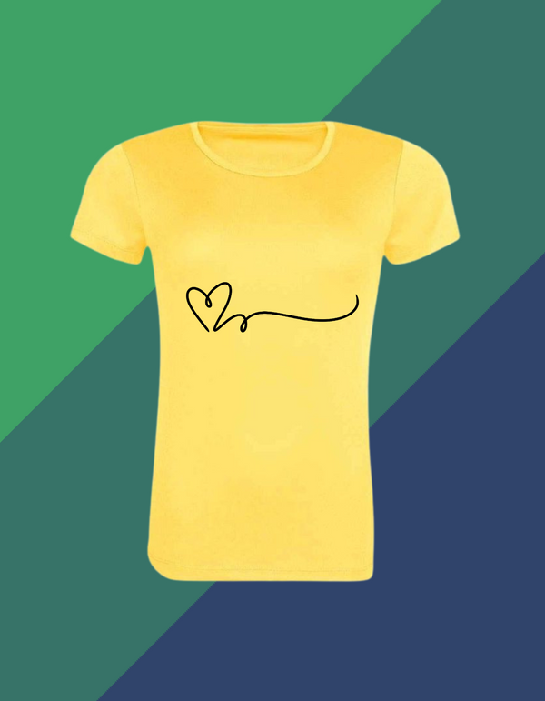 Half Sleeves T-shirt Round Neck Yellow for women