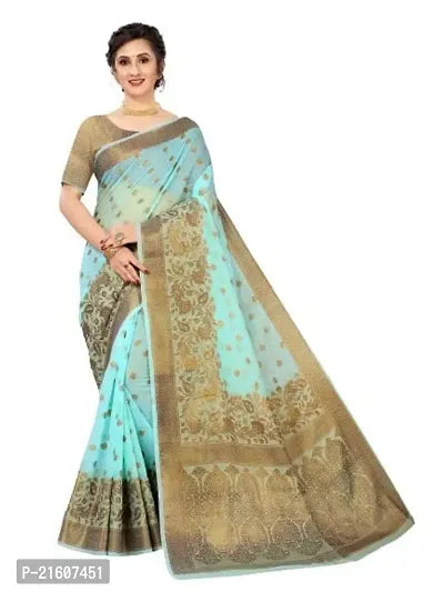 Fancy Cotton Silk Saree with Blouse Piece for Women