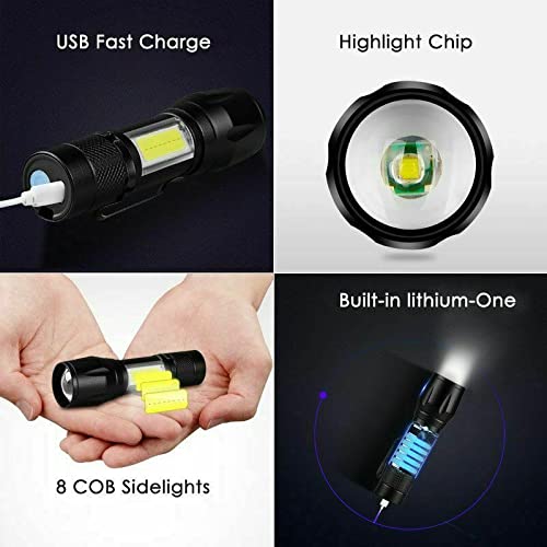 Led Flashlight Rechargeable USB Mini Torch Light  (Pack of 1)