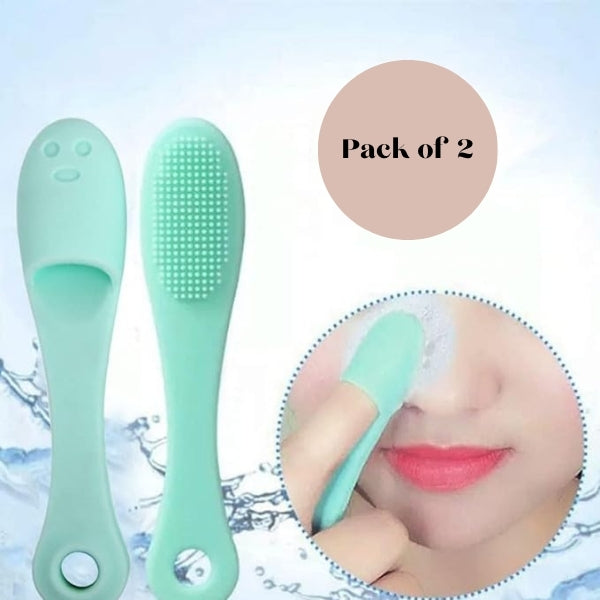 Silicone Face Cleaner Blackhead Remover Brush Cleanser Nose Pore Brush Finger Scruber ( pack of 1 )