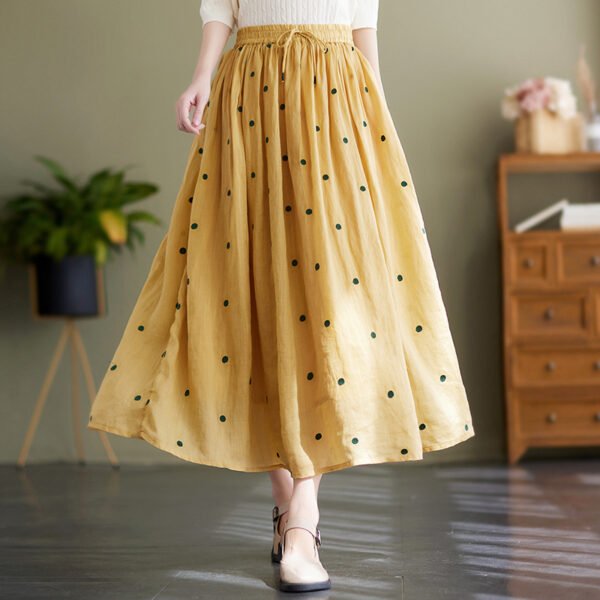 Women’s Cotton & Linen Long Skirt – Flowy, Figure-Flattering, Elegant Everyday Style - Image 7