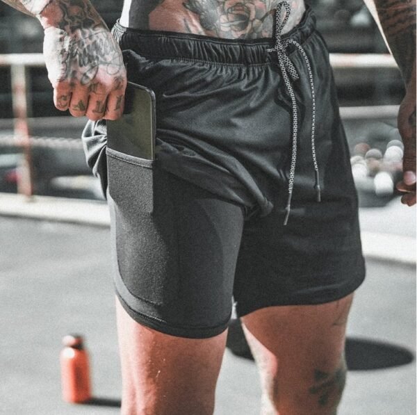 Men's Pocket Compression Shorts – High-Performance Athletic Base Layer with Phone Pocket - Image 6