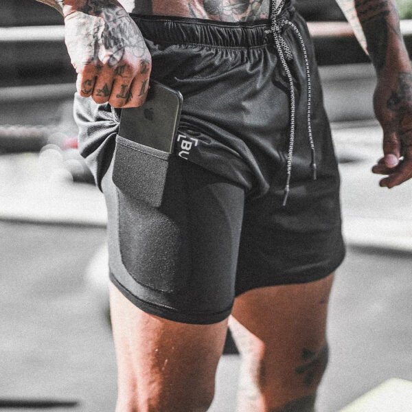 Men's Pocket Compression Shorts – High-Performance Athletic Base Layer with Phone Pocket - Image 4