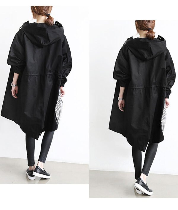 Women Windbreaker Jacket Casual Loose Button Pockets Hooded Quick Dry Windproof Waterproof Clothes For Outdoor Hiking Camping - Image 6