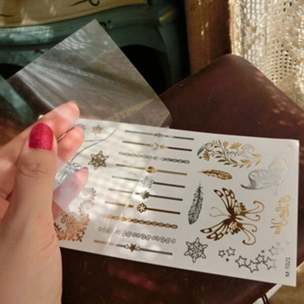 Glimmer Foil Tattoos – Shiny Temporary Metallic Body Art for Parties, Festivals & Events - Image 10
