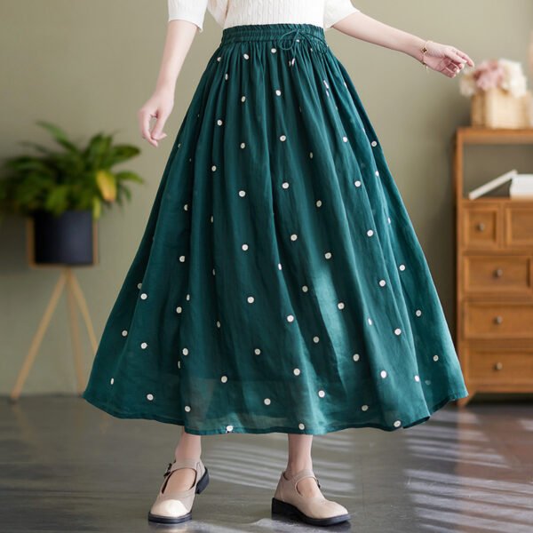 Women’s Cotton & Linen Long Skirt – Flowy, Figure-Flattering, Elegant Everyday Style - Image 10