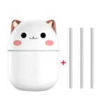 Cute Cat USB Air Humidifier – Silent Cool Mist Diffuser with LED Night Light for Home, Car & Office - Image 3