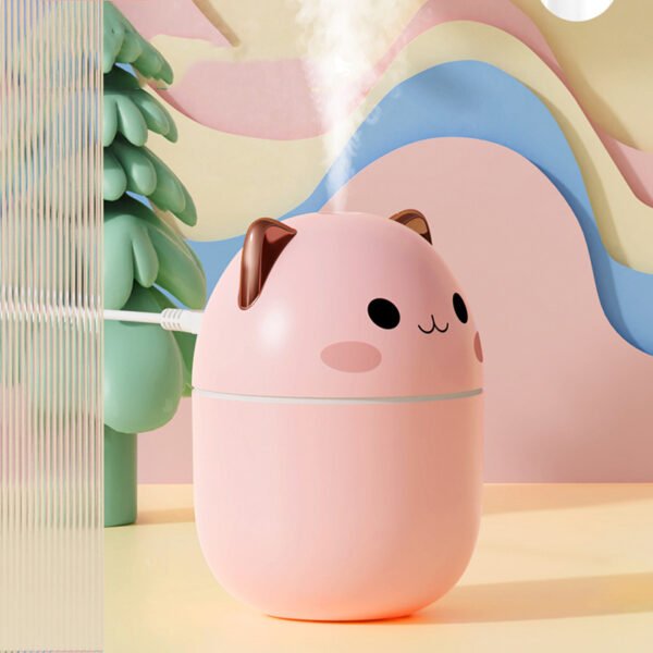 Cute Cat USB Air Humidifier – Silent Cool Mist Diffuser with LED Night Light for Home, Car & Office - Image 10