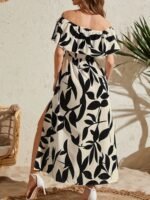 Women's One-Shoulder Slit Maxi Dress – Elegant, Flowy & Perfect for Vacation or Party Wear - Image 6