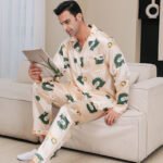 Ice Silk Men’s Pajama Set – Lightweight Short Sleeve Sleepwear for Summer Comfort - Image 7