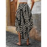 Women's Floral Print Midi Skirt – High Waist, Tie Front, Flowy & Trendy Summer Wear - Image 8