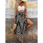Women's Floral Print Midi Skirt – High Waist, Tie Front, Flowy & Trendy Summer Wear - Image 10