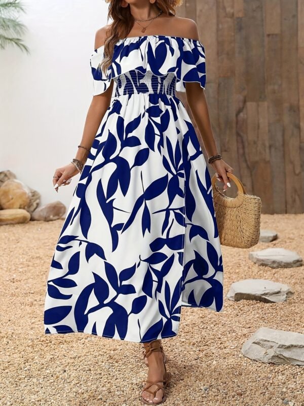 Women's One-Shoulder Slit Maxi Dress – Elegant, Flowy & Perfect for Vacation or Party Wear - Image 9