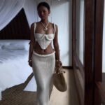 Y2K Crochet 2-Piece Skirt Set – Women's Strapless Tube Top + Low Waist Bodycon Maxi Skirt - Image 2