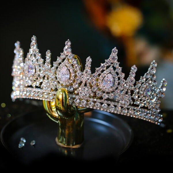 Luxury Cubic Zirconia Bridal Crown – Crystal Tiara for Weddings, Pageants & Royal Occasions - Image 5