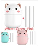 Cute Cat USB Air Humidifier – Silent Cool Mist Diffuser with LED Night Light for Home, Car & Office - Image 8