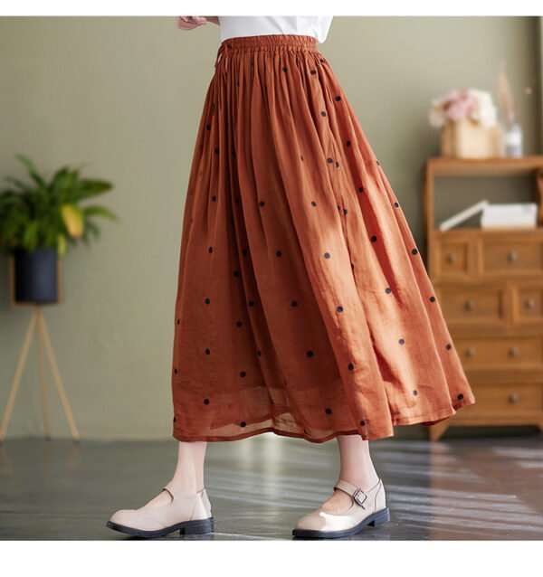 Women’s Cotton & Linen Long Skirt – Flowy, Figure-Flattering, Elegant Everyday Style - Image 3