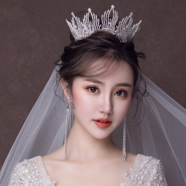 Crystal Bridal Tiara – Shiny Wedding Crown Hair Accessory for Brides & Special Occasions - Image 1