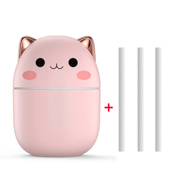 Cute Cat USB Air Humidifier – Silent Cool Mist Diffuser with LED Night Light for Home, Car & Office - Image 7