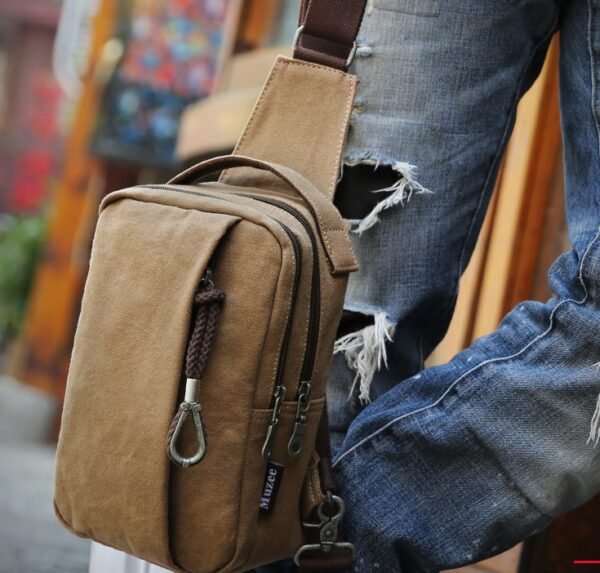 Vintage Canvas Crossbody Bag – Lightweight Shoulder Messenger Bag for Men & Women - Image 7