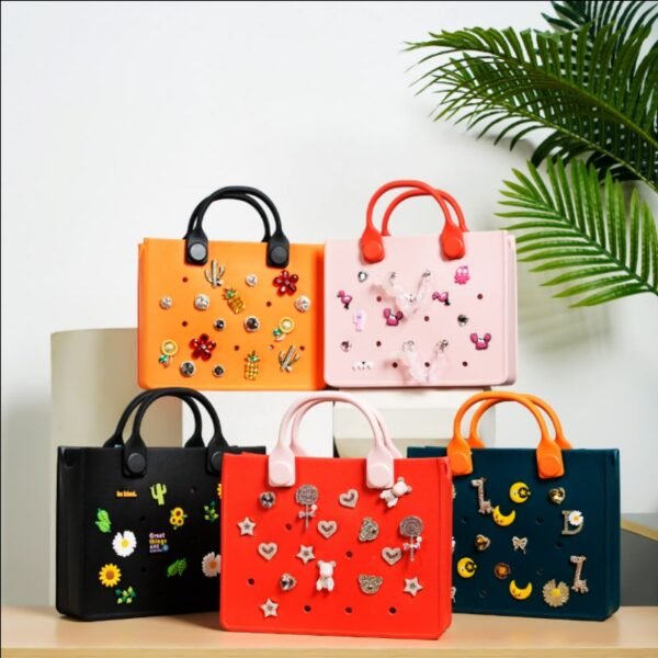 Waterproof EVA Tote Bag for Women – Beach Handbag with Shoulder Strap & Ventilated Punching Design - Image 1
